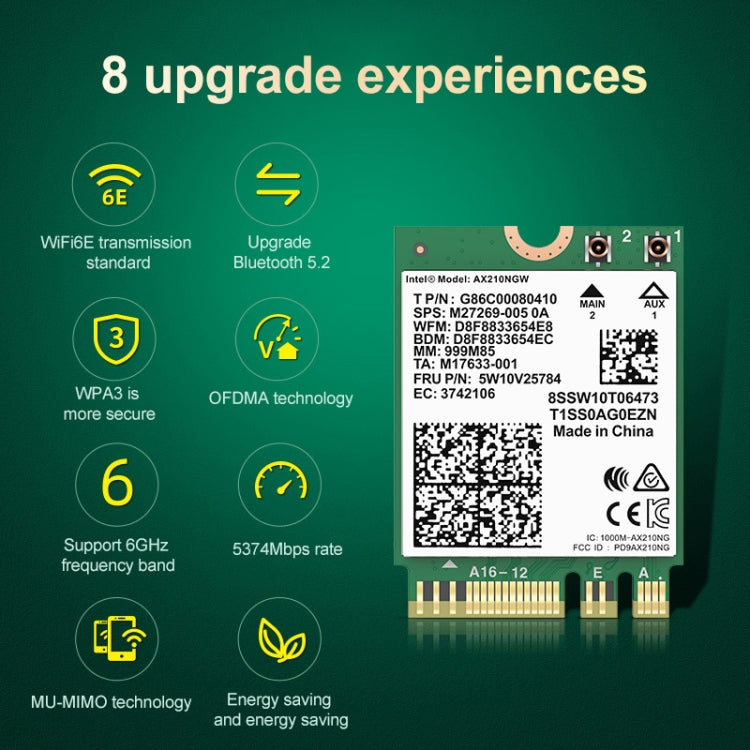 COMFAST AX210 vPro-M 5374Mbps Bluetooth 5.2 Tri-band Wireless Network Card COMFAST AX210 vPro-M 5374Mbps Bluetooth 5.2 Tri-band Wireless Network Card